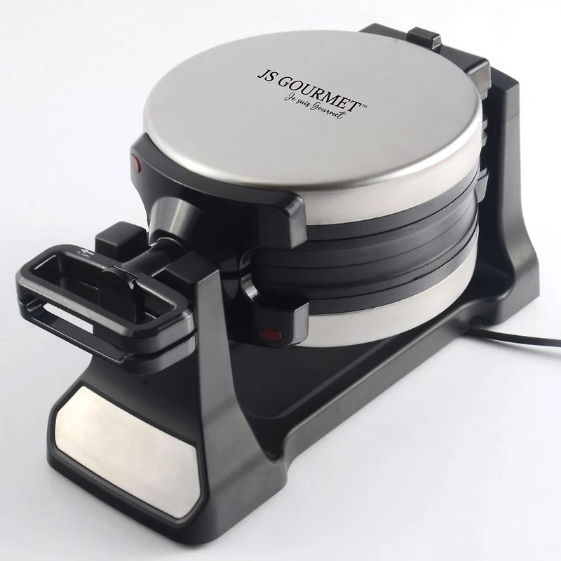 JS GOURMET Stainless Steel Double Belgian Waffle Maker