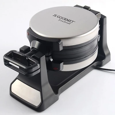 JS GOURMET Stainless Steel Double Belgian Waffle Maker