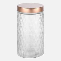 JS GOURMET Diamond Contenant en verre embossé - 1,7 L