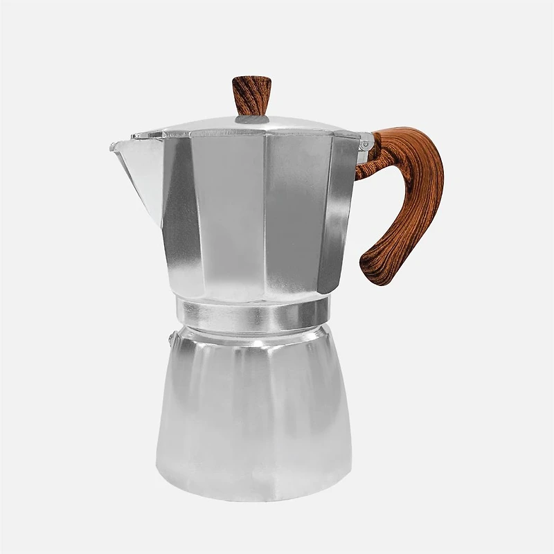 JS GOURMET Cafetière espresso en aluminium 6 tasses pour plaque chauffante