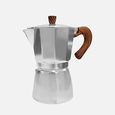 JS GOURMET Cafetière espresso en aluminium 6 tasses pour plaque chauffante