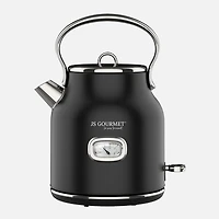 JS GOURMET Retro Electric Stainless Steel Kettle - Black Matte