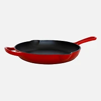 JS GOURMET Enamelled Cast Iron Frying Pan Cherry Red 26 cm