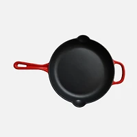 JS GOURMET Enamelled Cast Iron Frying Pan Cherry Red 26 cm