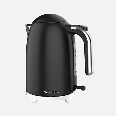 JS GOURMET Veraroma Bouilloire électrique mince en acier inoxydable - noir, 1,7 L