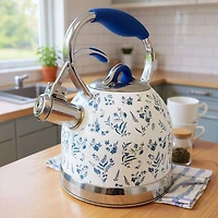 JS GOURMET Stainless Steel Whistling Kettle - White, 3L 