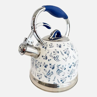 JS GOURMET Stainless Steel Whistling Kettle - White, 3L 