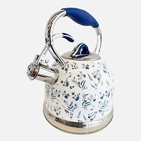 JS GOURMET, Bouilloire sifflante en acier inoxydable - White, 3 L  