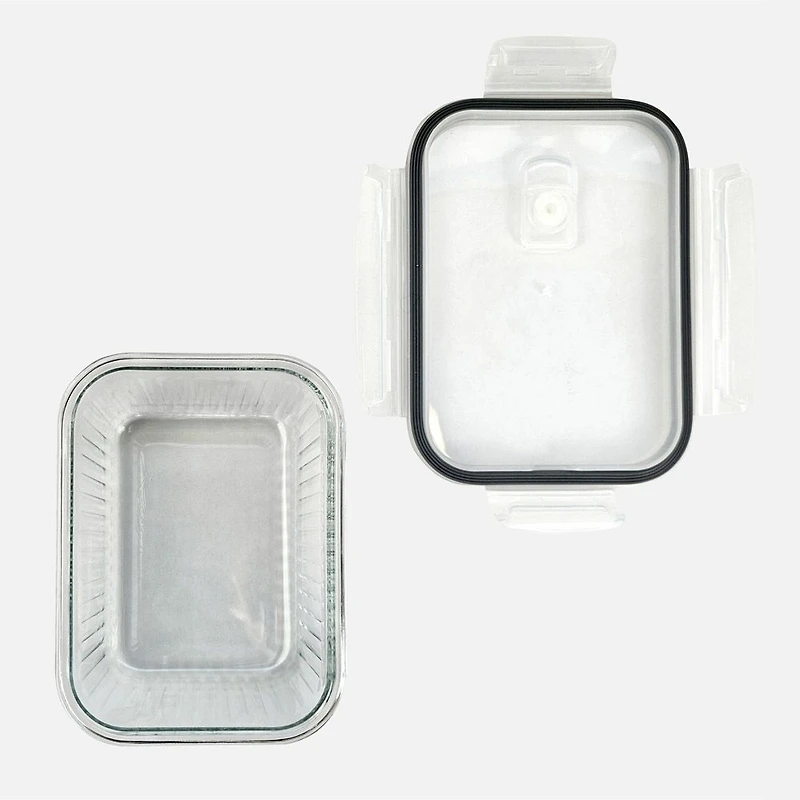 JS GOURMET Contenants alimentaires en verre avec couvercles ventilés, ensemble de 2