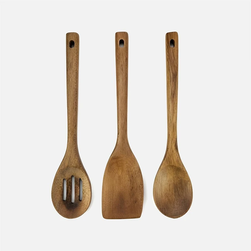 JS GOURMET Acacia Wood utensils, set of 3 pieces