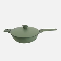 JS GOURMET VerAroma Casserole antiadhésive en céramique d'aluminium moulé sous pression avec couvercle - 18 cm 