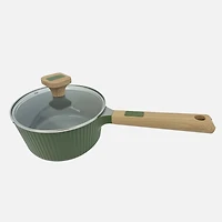 JS GOURMET  VerAroma Casserole antiadhésive en céramique d'aluminium moulé sous pression avec un design nervuré - 18 cm