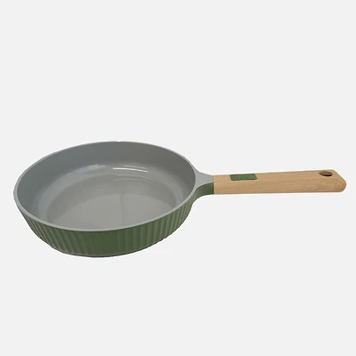 JS GOURMET VerAroma Poêle à frire antiadhésive en céramique d'aluminium moulé sous pression avec design nervur