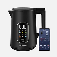 JS GOURMET VerAroma Bouilloire LED intelligente avec contrôle de température double paroi - 1,7 L 