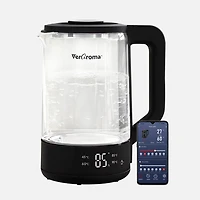 JS GOURMET VerAroma Bouilloire électrique intelligente en verre avec LED et contrôle de la température - 1,8 L