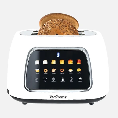JS GOURMET Grille-pain intelligent numérique à 2 tranches larges - blanc 