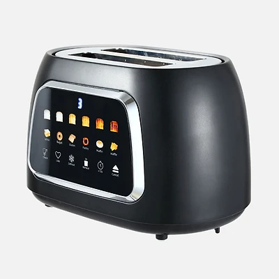 JS GOURMET VerAroma Grille-pain intelligent numérique à 2 tranches larges - noir 