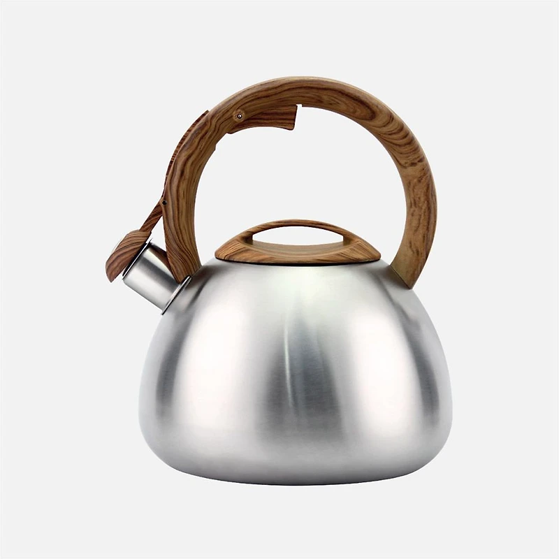 JS Gourmet Bouilloire sifflante en acier inoxydable poignée douce, 2,5 L