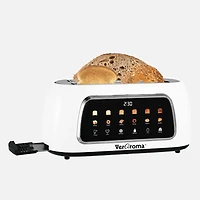 JS GOURMET Veraroma Grille-pain numérique intelligent à 4 tranches larges - blanc 