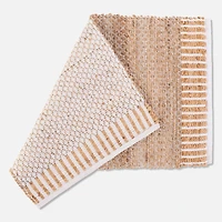 Hand Woven Eco Jute Rug - Edged Stripe, Black/Natural