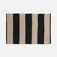  Jute Rug with Stripes - Black / Natural