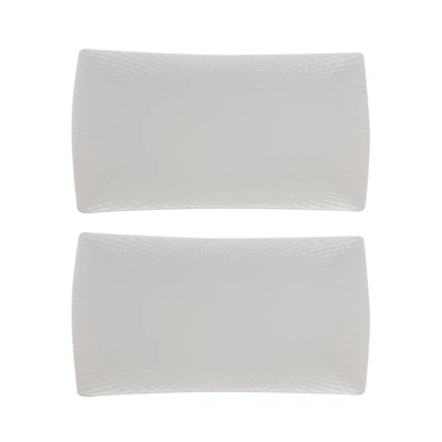 Set of 2 Diamond Rectangular Small Platter by Maxwell & Williams
