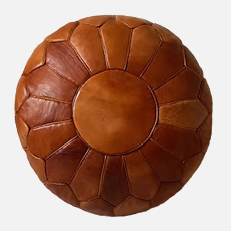 karma Leather Ottoman - Light Camel