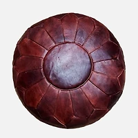 Karma Leather Ottoman - Brown
