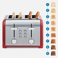 Kenmore 4 Slice Toaster Extra Wide Slots - Red