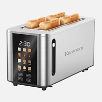Kenmore Grille-pain à 4 tranches avec fentes longues en acier inoxydable