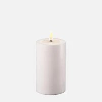 Deluxe Outdoor LED Candle with Realistic Flame 3x5" - White