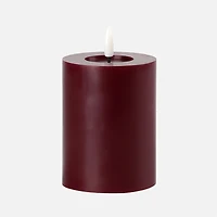 LED Pillar Candle, Wine Red