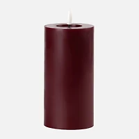 Bougie pilier LED, rouge vin - 3 x 6 po
