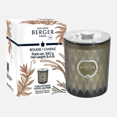 Evancescence Grey Scented Candle by Maison Berger Paris – Mystic Leather