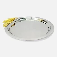 Elegance Gold Fern Tray, Round