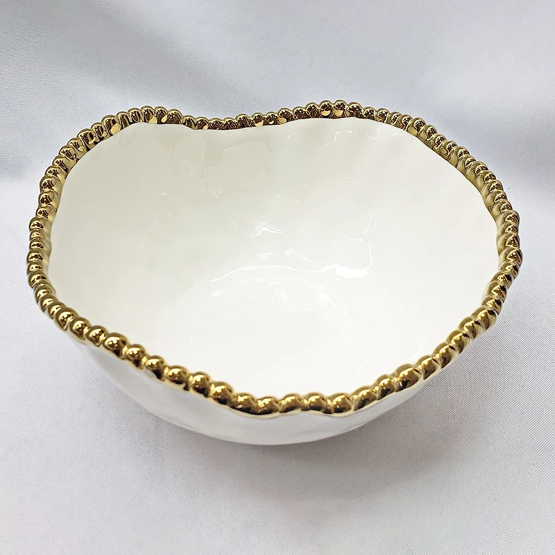 Elegance Gold Bead Salad Bowl