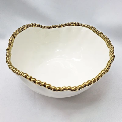 Elegance Gold Bead Salad Bowl