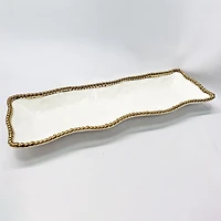 Elegance Gold Bead Rectangular Tray