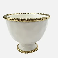 Elegance Gold Bead Round Footed Bowl