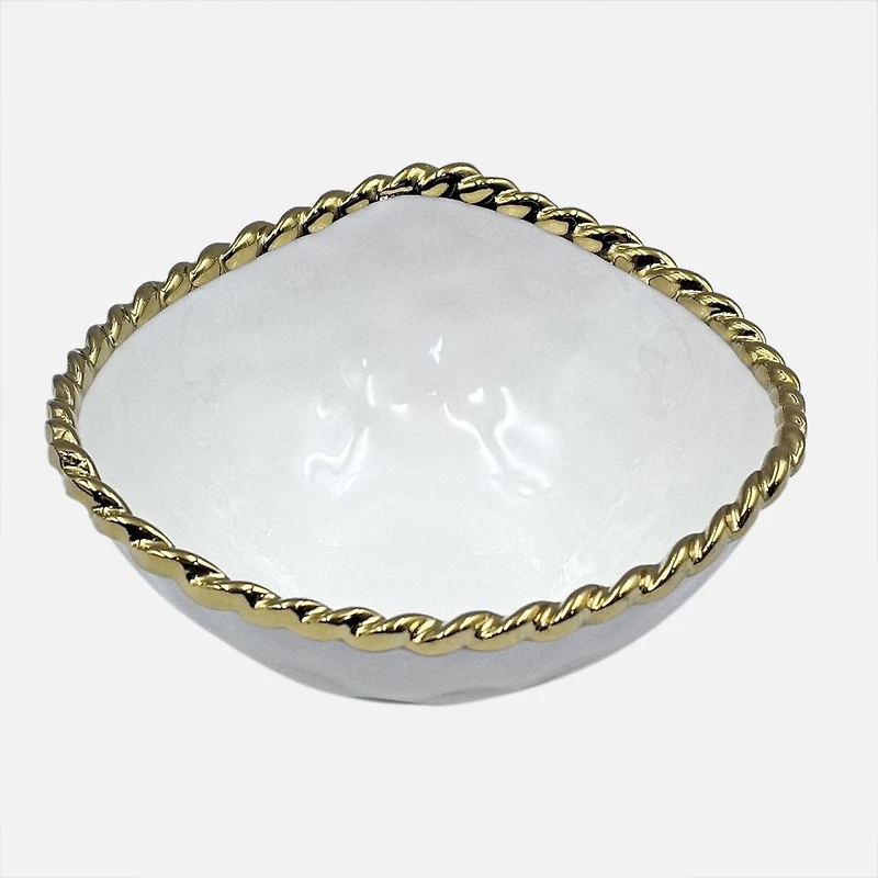 Elegance Gold Bead Medium Snack Bowl - 6.5"