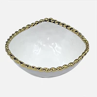 Elegance Gold Bead Medium Snack Bowl - 6.5"