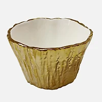 Gold Bark and Leaf Bowl 