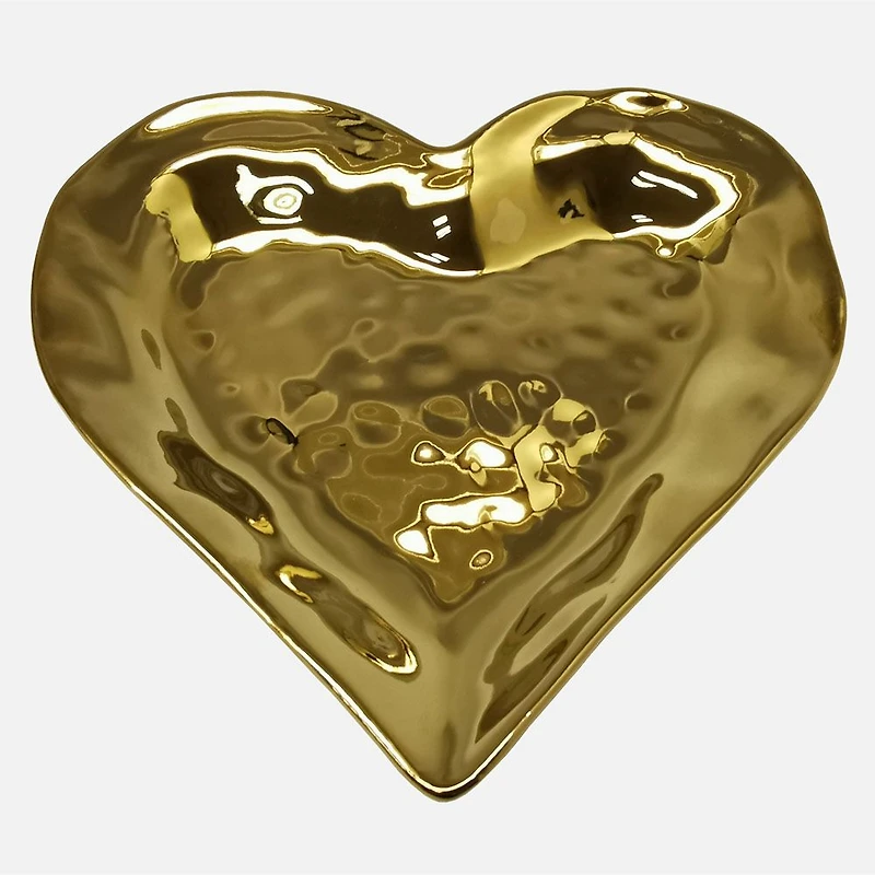 Assiette en forme de coeur - doré