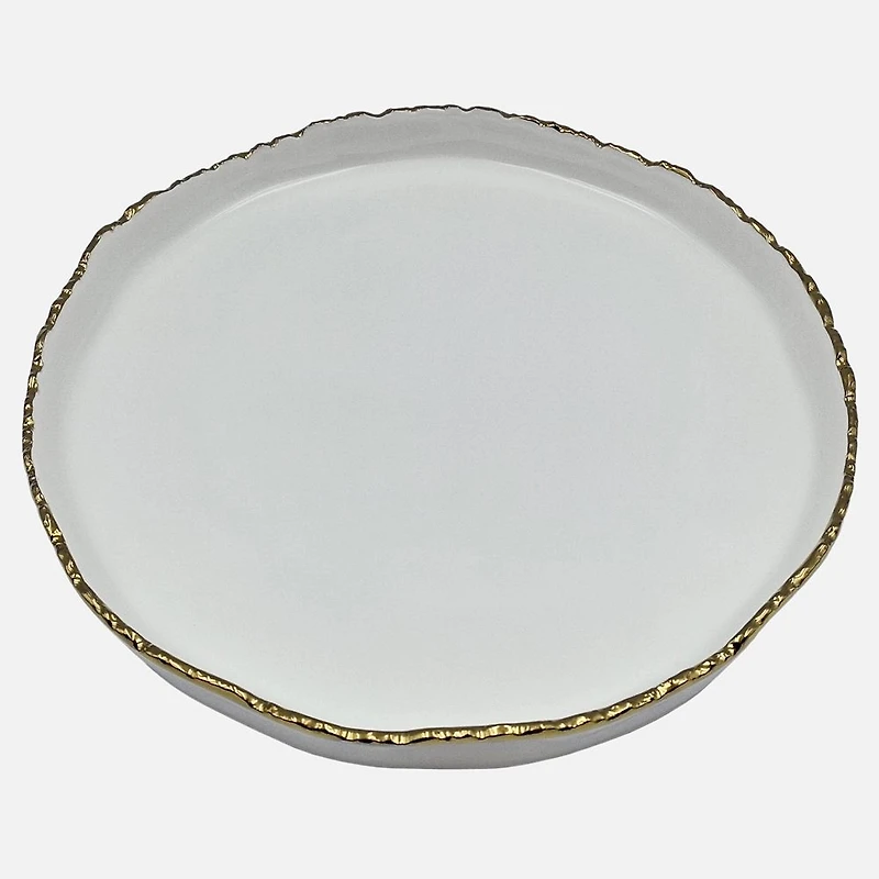 Plat creux avec bordure dorée - 9,5 po