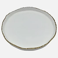 Plat creux avec bordure dorée - 9,5 po