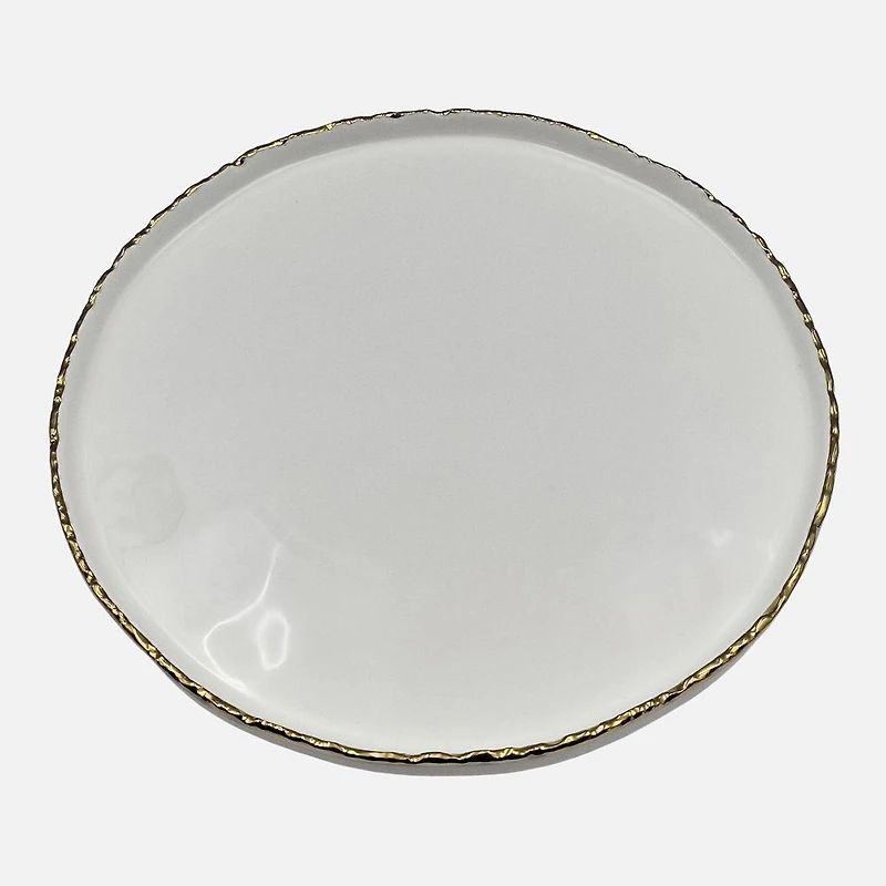 Plat creux avec bordure dorée - 11,5 po