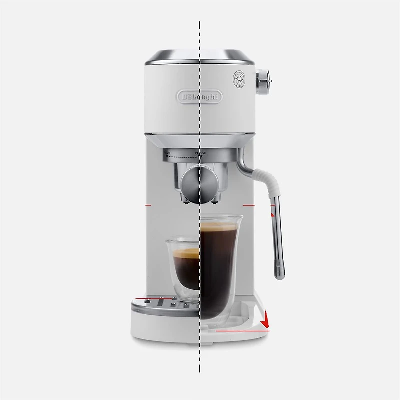 De'Longhi Dedica Duo Espresso Machine With Cold Brew - White