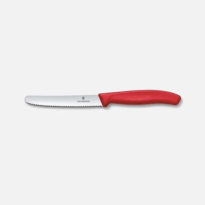 Victorinox Swiss Classic Utility Serrated Table Knife, 11cm - Red
