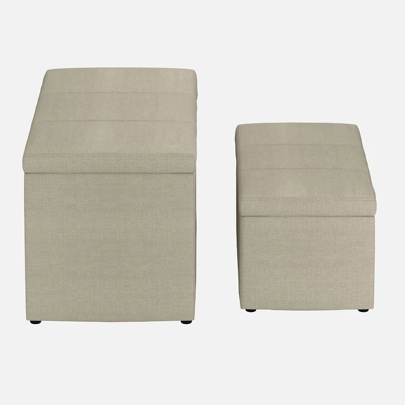 Levi Storage Ottoman, 2 Pieces - Beige