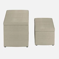 Levi Storage Ottoman, 2 Pieces - Beige